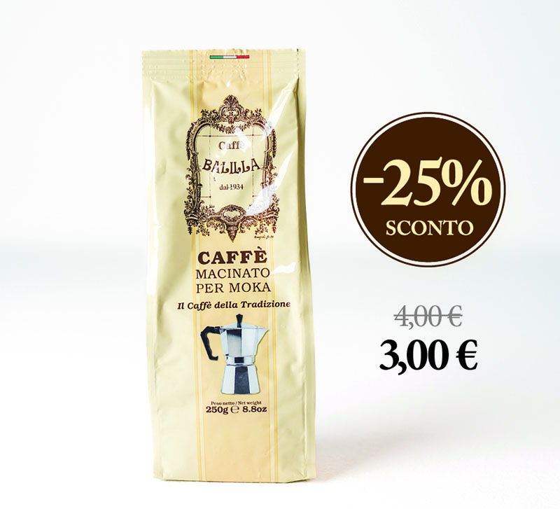 Caffè macinato Moka   70% Arabica 30% Robusta
